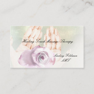 Carte De Visite Thérapeute de massage des mains d'aquarelle