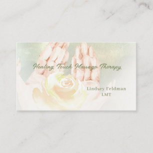 Carte De Visite Thérapeute de massage des mains d'aquarelle modern
