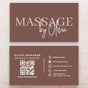 Carte De Visite Thérapeute de massage en terre cuite QR Code