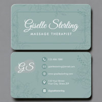 Thérapeute de Massage Fleurs Vertes Turquoise