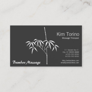 Carte De Visite Thérapeute de Massage Jardin Bambou Zen