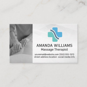 Carte De Visite Thérapeute de massage Logo de la médecine de la