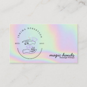 Carte De Visite Thérapeute de Massage Mains Magique Ésotérique Ent