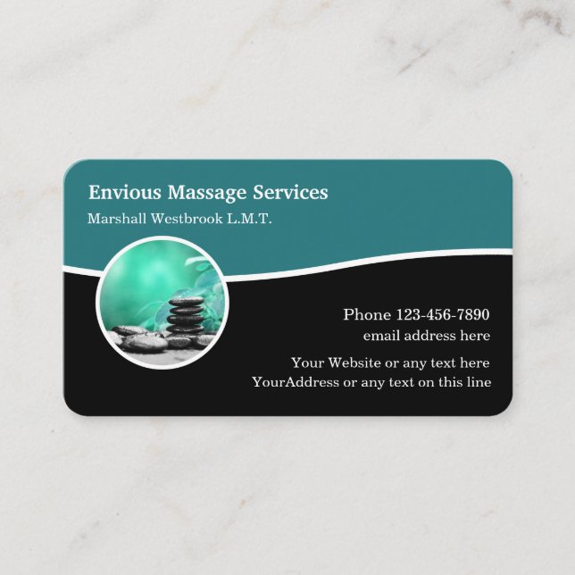 Carte De Visite Thérapeute de massage moderne unique (Devant)