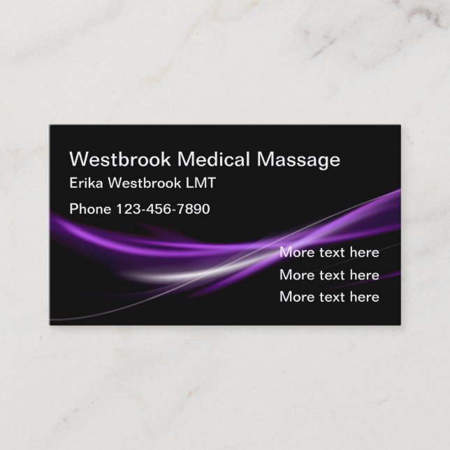 Carte De Visite Thérapeute de massage moderne unique (Devant)