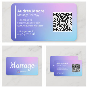 Carte De Visite Thérapeute de massage moderne Wellness holistique