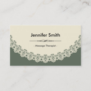Carte De Visite Thérapeute de massage - Retro Chic Lace
