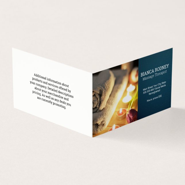 Carte De Visite Thérapeute de massage | Santé et bien-être | SPA (Extérieur)