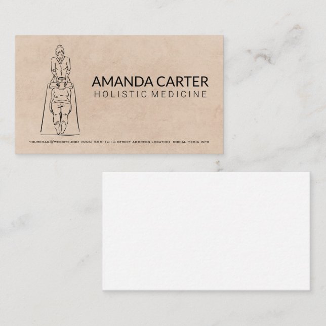 Carte De Visite Thérapeute de massage | Traitement (Devant / Derrière)