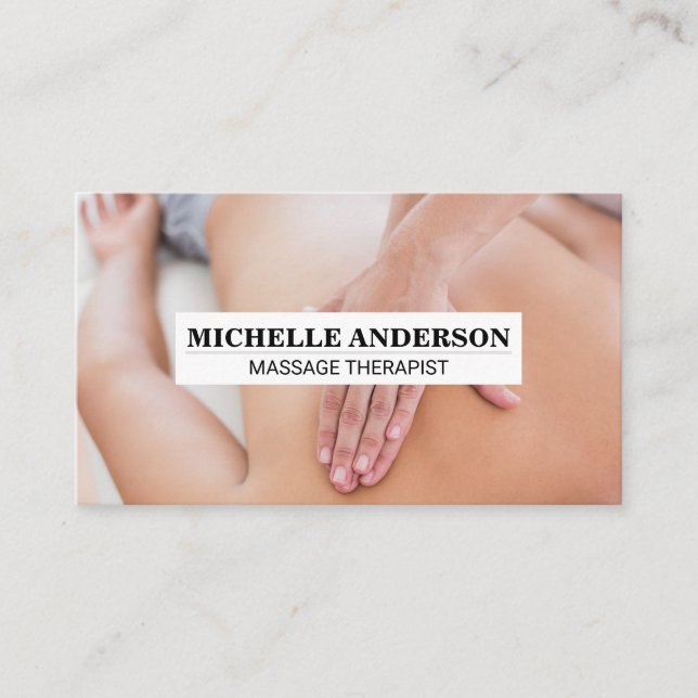 Carte De Visite Thérapeute de massage Travailler avec le patient (Devant)