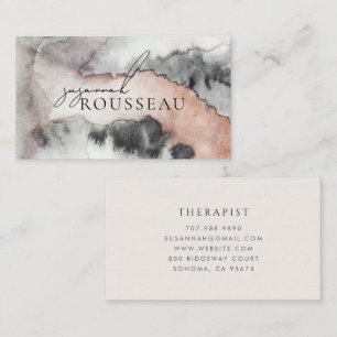 Carte De Visite Thérapeute élégant à l'aquarelle abstraite