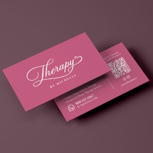 Carte De Visite Thérapeute en massage minimal Rose
