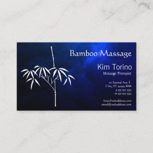 Carte De Visite Thérapeute en massage Nuages Sombres de Bambou Ren