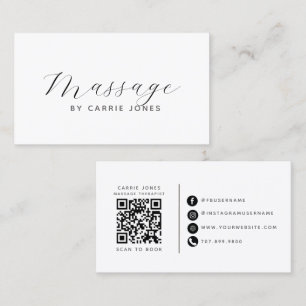 Carte De Visite Thérapeute en massage simple 