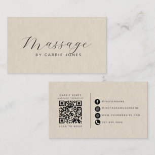Carte De Visite Thérapeute en massage simple 