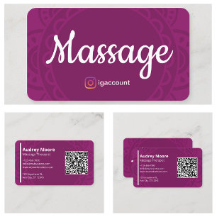 Carte De Visite Thérapeute Massage Reiki Réflexologie Chiropratiqu
