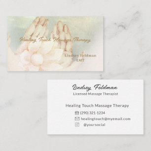 Carte De Visite Thérapeute moderne Deeper Aquarelle Mains Massage