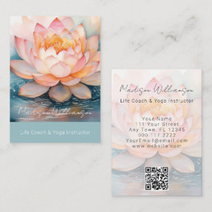 Carte De Visite Thérapeute Moderne Spa Yoga Zen Fleur de Lotus Ros