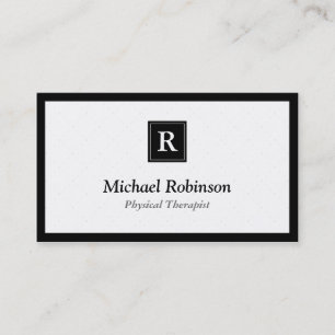 Carte De Visite Thérapeute physique - Monogramme simple et élégant
