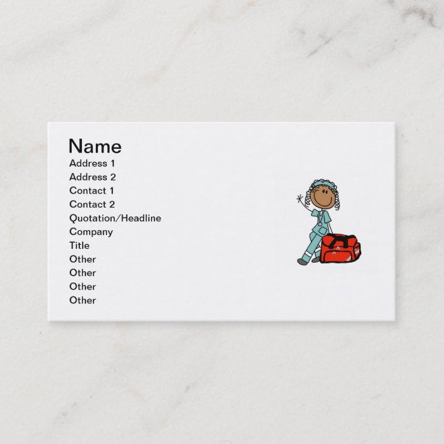 Carte De Visite Thérapeute respiratoire féminin ou EMT (Devant)