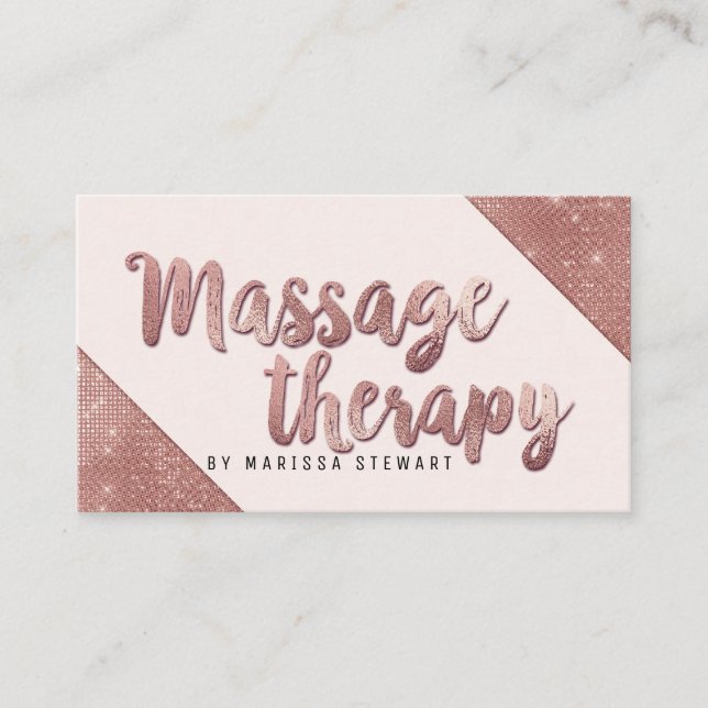 Carte De Visite Thérapeute rose de massage de parties (Devant)