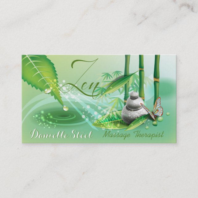Carte de visite Thérapeutique Zen Pond Bamboo (Devant)