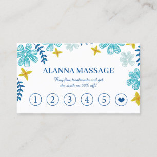 Carte De Visite Thérapie de Massage Fleurs Tropicales Fidélité