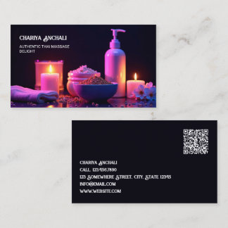 Carte De Visite Thérapie de Massage QR personnalisé