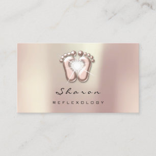 Carte De Visite Thérapie de massage Réflexologie Thérapiste Rose s