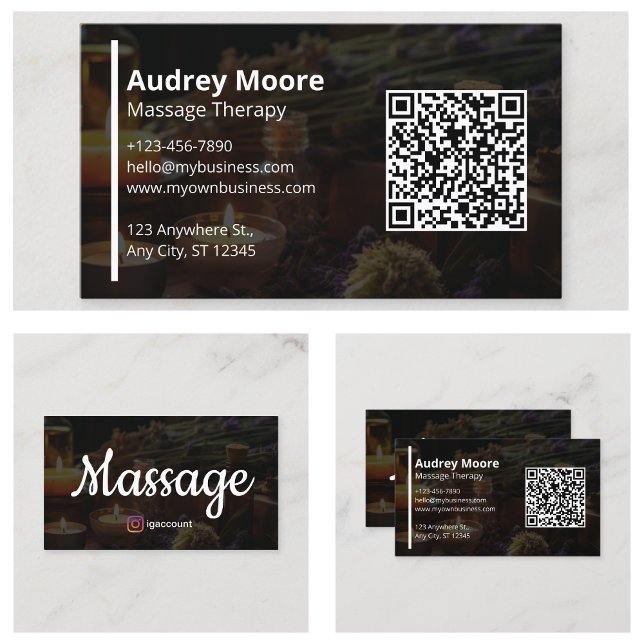 Carte De Visite Thérapie de massage Thérapistes holistiques du mie (Massage Therapy Holistic Wellness Therapists Business Card
)
