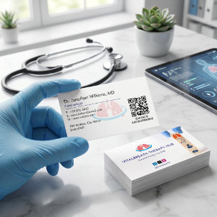 Carte De Visite Thérapie de pneumologie Entreprise   Simple Blanc