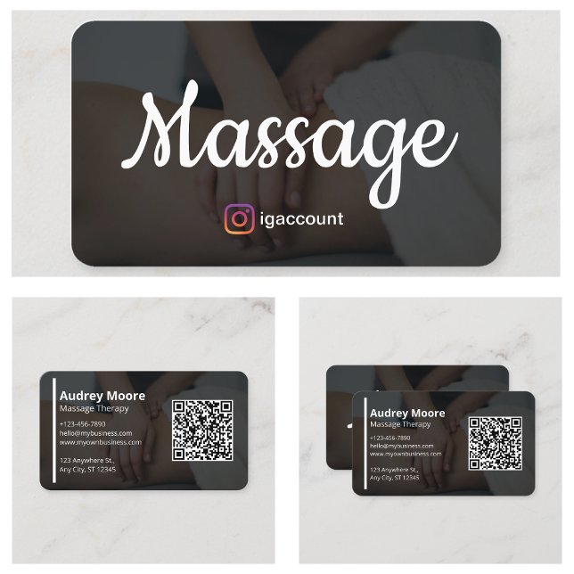 Carte De Visite Thérapie holistique Massage Services Élégant Moder (Holistic Therapy Massage Services Elegant Modern Business Card
)