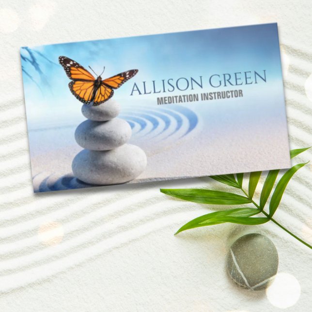Carte De Visite Thérapie massage SPA zen Yoga Instructeur Méditati (Zen SPA Massage Therapy Yoga Instructor Meditation Business Card)