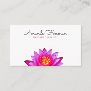 Carte De Visite Thérapie minimale de massage au lotus rose