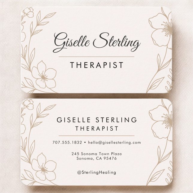 Carte De Visite Therapist Psychologist Floral (Créateur téléchargé)