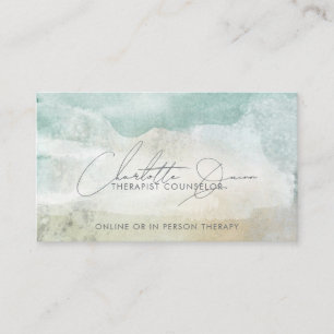 Carte De Visite Thérapiste Conseiller Serene Abstrait manuscrit