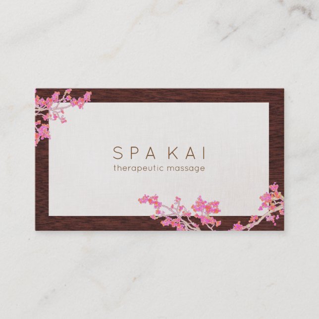 Carte De Visite Thérapiste moderne de massage Spa rose (Devant)