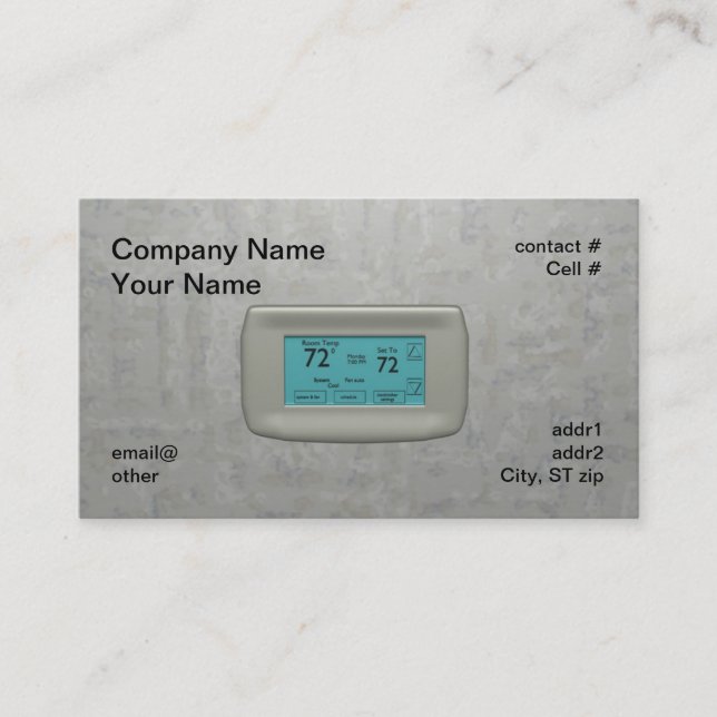 Carte De Visite thermostat de mur sur le cool (Devant)