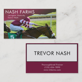 Carte De Visite Thoroughbred Horse Trainer Ferme et embarquement