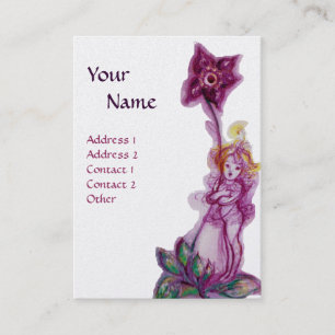 Carte De Visite THUMBELINA MONOGRAS Violet violet Fleur Blanc