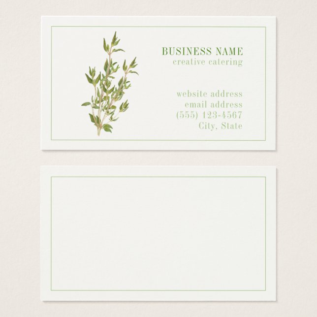 CARTE DE VISITE THYME 3.5x2 (Devant & derrière)