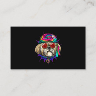 Carte De Visite Tie Dye Hippie Shih Tzu Hippie Paix Aimer Chien 6