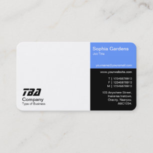 Carte De Visite Tiers - Blanc, Bleu Bébé et Noir