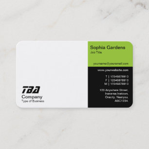 Carte De Visite Tiers - Blanc, Martien Vert et Noir
