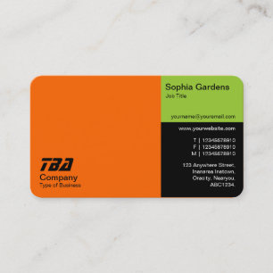 Carte De Visite Tiers - orange, martien vert et noir