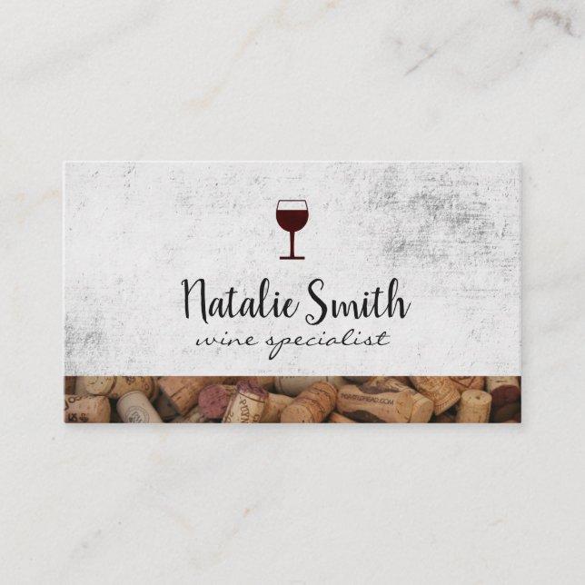 Carte De Visite Tige à vin | Corks Trim | Vignoble (Devant)