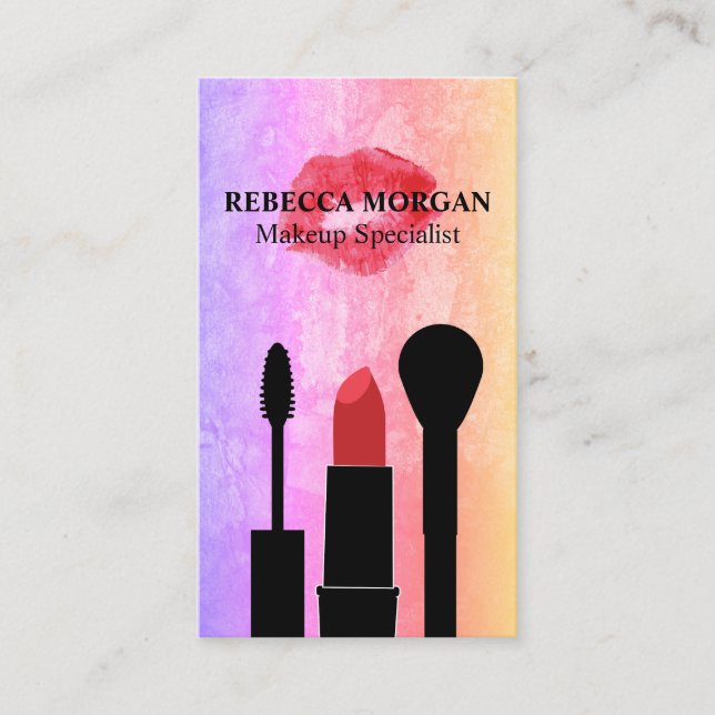 Carte De Visite Tige de baiser rouge | Brosses de maquillage (Devant)