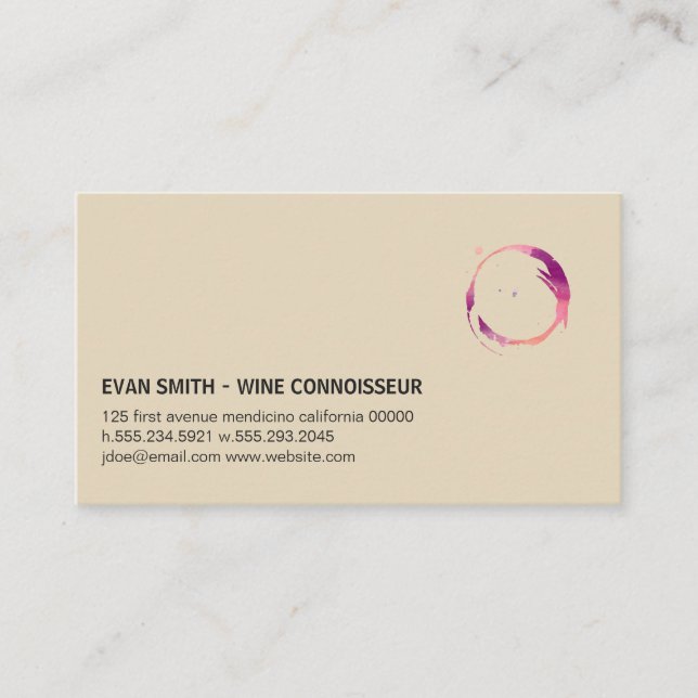 Carte De Visite Tige de vin colorée (Devant)