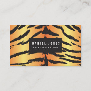 Carte De Visite Tiger Motif d'impression Black Gold personnalisé
