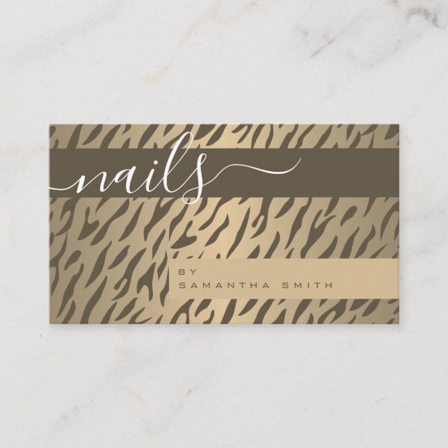 Carte De Visite Tiger Stripes Poster de animal Motif élégant (Devant)